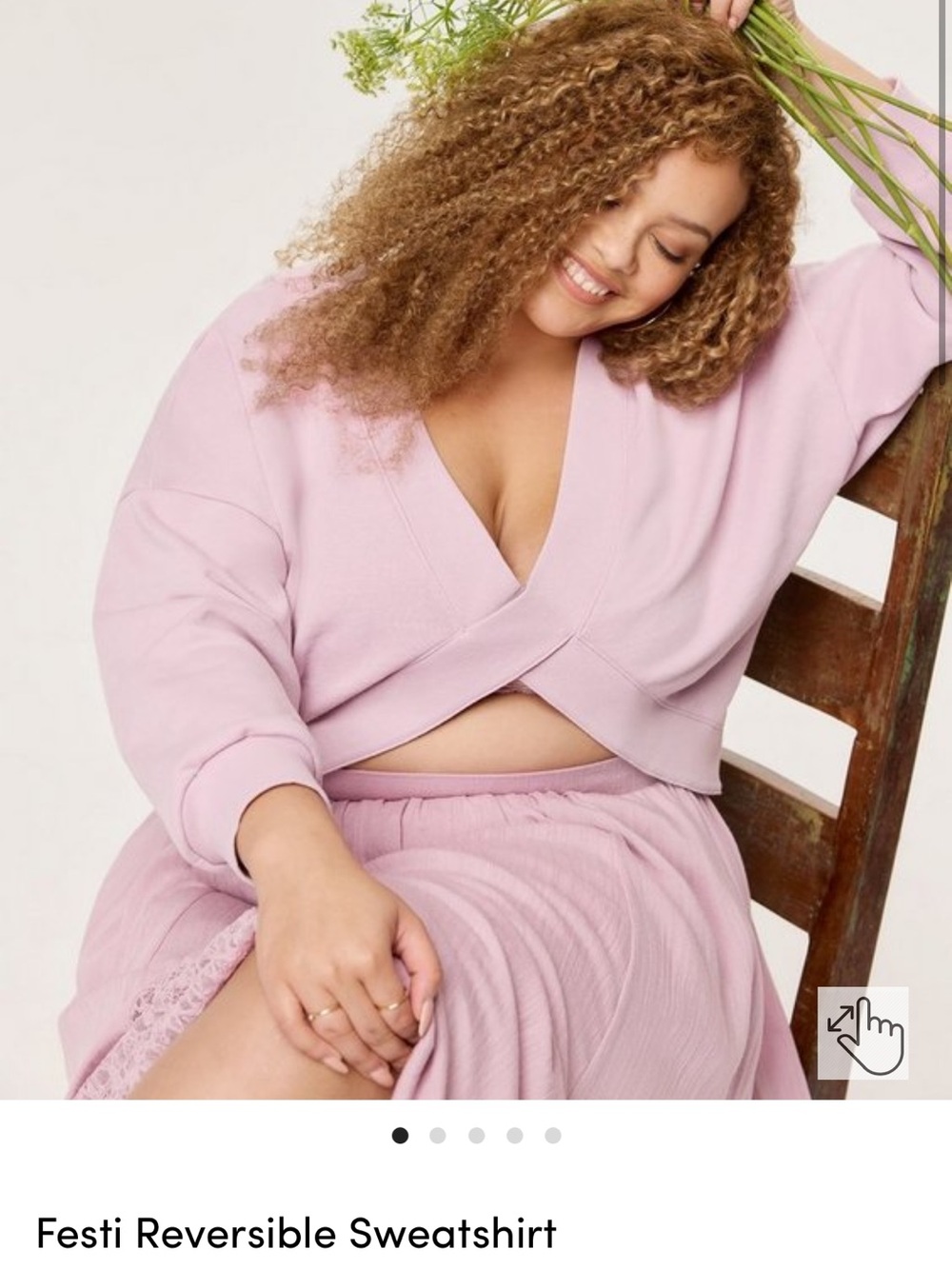 NWT Torrid Size 0-Pale Pink Crossover Reversible Sweatshirt